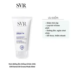 Kem Dưỡng Ẩm Chống Nẻ Bàn Chân SVR Xerial 30 Creme Pieds 50ml - Giải Pháp Chăm Sóc Da Khô & Nứt Nẻ, Chứa Ure 30% và Vitamin B5