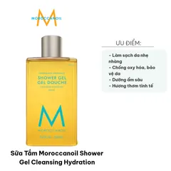 Sữa Tắm Moroccanoil Shower Gel 250ml - Gel Tắm Dưỡng Ẩm Dầu Argan Chống Oxy Hóa, Hương Thơm Tự Nhiên, Phù Hợp Mọi Loại Da