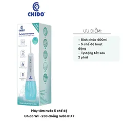 Máy tăm nước Chido WF-238 Chống Nước IPX7 - 5 Chế Độ Vệ Sinh Răng Miệng Hiệu Quả, Công Nghệ Sóng Xung, Pin Lithium, Dung Tích 400ml