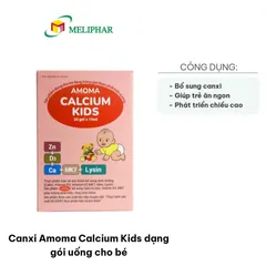 Viên Sủi Canxi Amoma Kids - Hỗ Trợ Tăng Chiều Cao và Phát Triển Xương Khớp, Hộp 20 Gói Uống 10ml Dễ Dàng Cho Trẻ Em