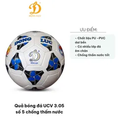 Quả Bóng Đá UCV 3.05 Số 5 Chống Thấm Nước - Bền Bỉ, Đường May Sắc Nét, Độ Nảy Tốt Cho Thi Đấu Và Tập Luyện