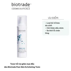 Toner Giảm Mụn Đầu Đen Biotrade Pure Skin Exfoliating Tonic 50ml - Công Thức AHA BHA Peeling, Se Khít Lỗ Chân Lông, Làm Sáng Da