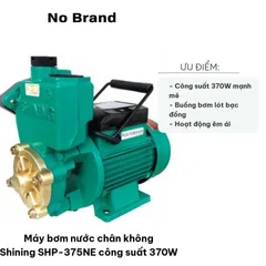 Máy bơm nước chân không Shining SHP-375NE 370W - Bơm giếng, hút nước sinh hoạt, áp lực cao đến 40m, tiện dụng cho gia đình
