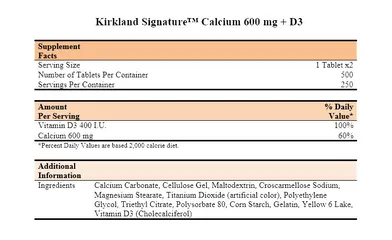 [Hàng nhập khẩu] Viên uống Kirkland Calcium 600mg + D3 - Bổ sung Canxi và Vitamin D3 cho Xương Khỏe mạnh - Hỗ trợ ngừa loãng xương, 500 viên