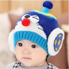 Mũ Len Doremon Ngộ Nghĩnh Cho Bé - Giữ Ấm Đầu Và Tai Trong Ngày Đông - Phụ Kiện Đáng Yêu Cho Trẻ 6-36 Tháng