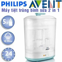 Máy Tiệt Trùng Bình Sữa Avent 2 Trong 1 SCF922/03 - Tiêu Diệt 99,9% Vi Khuẩn, Thiết Kế Thông Minh, Tiện Lợi Cho Mẹ Và Bé