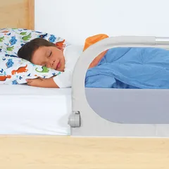 Thanh Chặn Giường Munchkin MK47046 Màu Ghi - Bảo Vệ Bé Ngủ An Toàn, Dễ Dàng Lắp Đặt và Vệ Sinh, Phù Hợp Trẻ Từ 2 Tuổi Trở Lên