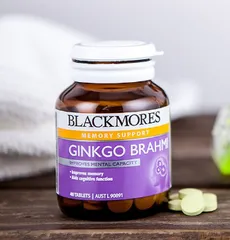 Viên uống Blackmores Ginkgo Brahmi 40 viên - Hỗ trợ trí nhớ và giảm căng thẳng từ Úc, chiết xuất Bạch quả tự nhiên