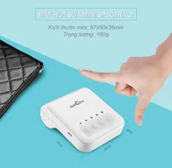 Máy Hút Sữa Điện Đơn Mini Spectra Q - Siêu Nhẹ 160g, Thiết Kế Gọn Nhẹ, Công Nghệ Hút Chân Không, Phù Hợp Cho Mẹ Bầu Uzinmedicare