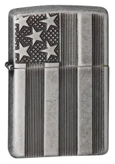 Bật Lửa Zippo 28974 Armor Flag - Vỏ Bạc Cổ Điển Khắc Hình Cờ Mỹ - Phụ Kiện Thời Trang Cho Tín Đồ Zippo