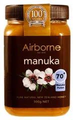 Mật Ong Manuka Airborne 70+ New Zealand 500g - Tăng Cường Sức Đề Kháng, Kháng Khuẩn Tự Nhiên Cho Sức Khỏe Tổng Quát