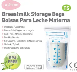 Túi Trữ Sữa Unimom TS Cảm Ứng Nhiệt 210ml - 30 Túi An Toàn, Không BPA, Dễ Dàng Sử Dụng Trong Ngăn Lạnh hoặc Ngăn Đông