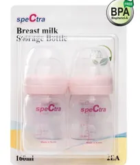 Bộ 2 Bình Trữ Sữa Spectra An Toàn Không BPA - Thiết Kế Nhỏ Gọn, Tiết Kiệm Diện Tích, Dung Tích 160ml - Lưu Trữ Sữa Mẹ Thoải Mái