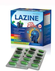 Bổ Huyết Dưỡng Não Lazine Extra - Thực Phẩm Chức Năng Tăng Cường Trí Nhớ, Giảm Căng Thẳng, Hỗ Trợ Tuần Hoàn Máu Não, Vitamin B1, Omega 3