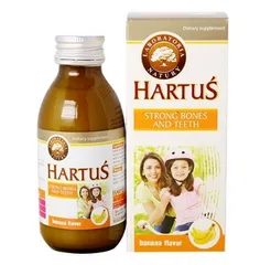 Canxi Hartus Strong Bones & Teeth cho trẻ từ 4 tháng, bổ sung canxi, vitamin D3, K hỗ trợ phát triển xương, răng chắc khỏe, hương vị chuối hấp dẫn
