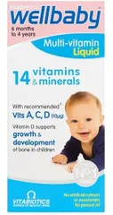 Siro Wellbaby Multivitamin 150ml - Vitamin tổng hợp cho bé từ 6 tháng đến 4 tuổi, bổ sung 14 vitamin và khoáng chất chính hãng Anh Quốc.