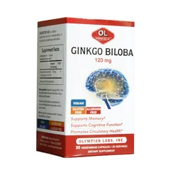 Viên uống Ginkgo Biloba 120mg Olympian Labs - Hỗ trợ cải thiện tuần hoàn não, tăng cường trí nhớ và tập trung, sản phẩm sức khỏe tự nhiên.