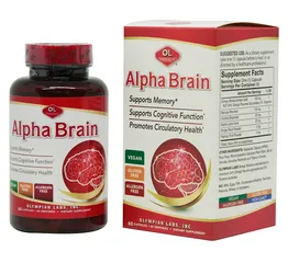 Viên uống Alpha Brain Olympian Labs - Hỗ trợ tuần hoàn não và cải thiện trí nhớ, tăng cường khả năng tập trung, 60 viên