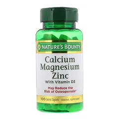 Viên uống Nature's Bounty Calcium Magnesium Zinc With D3 - Hỗ trợ xương khớp chắc khỏe, chứa Canxi, Magie, Kẽm và Vitamin D3, 100 viên