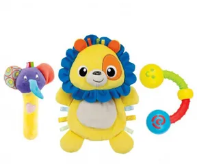 Set 3 Đồ Chơi Cầm Tay Winfun 3028 - Xúc Xắc Chíp Chíp và Sư Tử Dễ Thương, Chất Liệu An Toàn Cho Bé Gặm Nướu