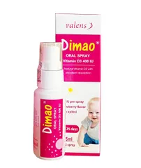 Dimao Vitamin D3 Dạng Xịt 400IU - Hỗ Trợ Tăng Chiều Cao Cho Bé, Bổ Sung Canxi Tiện Lợi, Hương Vị Dâu Ngon