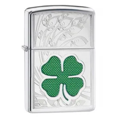 Bật Lửa Zippo Clover - Cỏ 4 Lá May Mắn Hàng Chính Hãng, Thiết Kế Độc Đáo, Quà Tặng Fan Thích Bật Lửa Cổ Điển