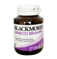 Viên uống Blackmores Ginkgo Brahmi 40 viên - Hỗ trợ trí nhớ và giảm căng thẳng từ Úc, chiết xuất Bạch quả tự nhiên