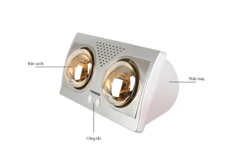 Đèn Sưởi Nhà Tắm 2 Bóng 550W Tiross TS9291 - Làm Ấm Nhanh, Thiết Kế Sang Trọng, Tiện Dụng Cho Mùa Đông Việt Nam
