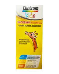 Siro Centrum Kids Incremin 200ml Úc - Thực phẩm bổ sung cho trẻ biếng ăn, vitamin B, sắt, hương vị cherry dễ uống