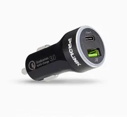 Tẩu Sạc Ô Tô Prolink PCC23301 Chính Hãng - Sạc Nhanh Quick Charge 3.0, 2 Cổng USB, Công Suất 33W, Thiết Kế Gọn Nhẹ, An Toàn Sử Dụng