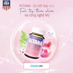Viên uống hỗ trợ trắng da Ritana Skin Whitening - Sản phẩm công nghệ Mỹ, tinh chất tự nhiên giúp da trắng sáng, mờ sạm nám hiệu quả.