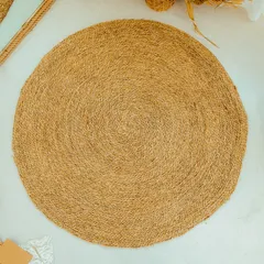 Thảm Cói Tròn Trang Trí Nhà Cửa Hương Hoa Cỏ - Chất Liệu Tự Nhiên, Thiết Kế Độc Đáo, Không Gian Sạch Sẽ, Gọn Gàng