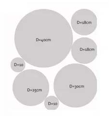 Bộ 7 Tranh Dán Tường Hình Tròn Luhau Minimalism - Trang Trí Phòng Khách, Phòng Ngủ Độc Đáo, Chất Liệu Bền Đẹp