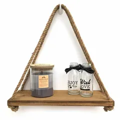Kệ Gỗ Treo Tường Bắc Âu - Kệ Trang Trí Phòng Khách Độc Đáo Tiết Kiệm Không Gian, 40x13cm, Dây Treo Chắc Chắn