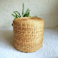 Đôn Lục Bình Đan Thủ Công Trang Trí Phòng Khách - Ghế Ngồi Bàn Để Đồ Tự Nhiên 40cm x 40cm, Thẩm Mỹ Cao và Thân Thiện Môi Trường