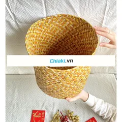 Sọt Cói Để Đồ Decor Trang Trí Nhà - Đan Thủ Công, Khung Sắt Chắc Chắn, Nhiều Mẫu Thiên Nhiên, Chất Liệu Thân Thiện Môi Trường
