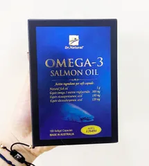 Viên Dầu Cá Hồi DR Natural Omega 3 Salmon Oil Úc - Hỗ Trợ Sức Khỏe Não Bộ và Mắt, Giảm Mỡ Máu, 180 Viên/Hộp