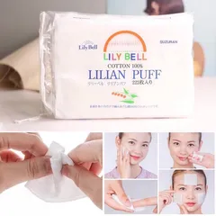 Bông Tẩy Trang Lily Bell Suzuran - Gói 222 Miếng Cotton 100% Nhật Bản, Làn Da Sạch Mịn và Khô Thoáng
