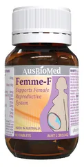 Viên uống Femme-F Ausbiomed - Hỗ trợ tăng khả năng thụ thai và bảo vệ thai nhi cho phụ nữ, 60 viên tự nhiên chất lượng cao