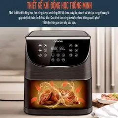 Nồi chiên không dầu Cosori CP158-AF 5.5L 1700W - Thiết kế hiện đại, giảm 85% dầu mỡ, 11 chương trình nấu, bữa ăn ngon miệng dễ dàng.
