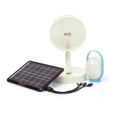 Quạt và Đèn Tích Điện Năng Lượng Mặt Trời Suntek SHM1 - 2in1 Dùng Cho Gia Đình, Picnic, Thắp Sáng và Làm Mát 10-12 Giờ