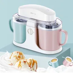 Máy làm kem mini 2 ngăn Bear BQL-A10E1 1L - Dễ sử dụng, tự làm kem hương vani, socola cho gia đình, giải nhiệt mùa hè