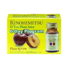 Nước Uống Kinohimitsu D Tox Plum Juice Hỗ Trợ Thải Độc Cơ Thể - Hộp 6 Chai 30ml Từ Trái Cây Tự Nhiên, Tăng Cường Sức Khỏe