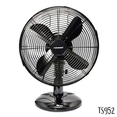 Quạt Bàn Tiross 4 Cánh Cao Cấp Màu Đen - Thiết Kế Sang Trọng, Công Suất 45W-50W, Làm Mát Hiệu Quả Mùa Hè