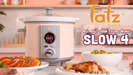 Nồi Nấu Chậm Hẹn Giờ Thông Minh Fatzbaby Slow 4 - Nồi Nấu Cháo Cho Bé Chất Liệu Sứ Ceramic An Toàn, Tiện Lợi