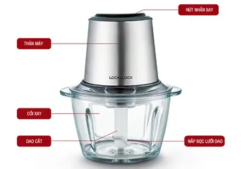 Máy Xay Thịt Lock&Lock EJM161 Chính Hãng - Cối Thủy Tinh 1.2L, Công Suất 350W, Lưỡi Dao Thép Không Gỉ, Dễ Sử Dụng, Tiết Kiệm Thời Gian Nấu Nướng
