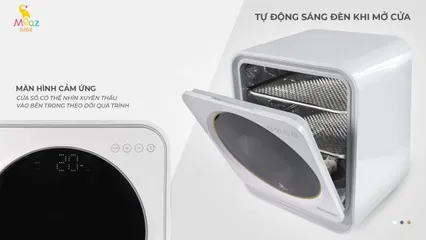 Máy tiệt trùng sấy khô bình sữa UV-C Moaz BéBé MB025 - Công nghệ diệt khuẩn an toàn, bảo quản 24h, chức năng làm sữa chua & sấy hoa quả