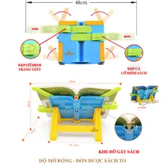 Giá Đỡ Sách Để Bàn Chống Cận Gù Lưng Cho Bé - Dụng Cụ Học Tập Thông Minh, Chất Liệu Nhựa Bền, Thiết Kế Đẹp Fácil Di Chuyển