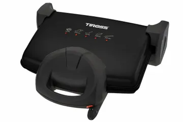 Máy Kẹp Nướng Bánh Mỳ Tiross TS9653 - Đa Chức Năng 1600W, 5 Mức Nhiệt Độ, Chống Dính, Nướng Thịt & Bánh Sandwich, Màu Sắc Đen, Cam, Ghi
