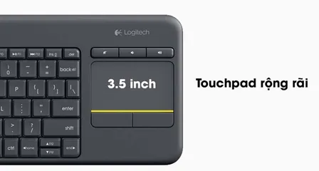 Bàn phím không dây điều khiển từ xa Logitech K400 PLUS - Phụ kiện máy tính tích hợp bàn di chuột, kết nối Bluetooth, thiết kế tiện dụng